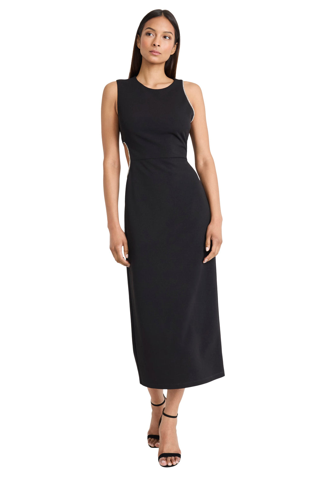 Merve Rhinestone Cut Out Column Sheath